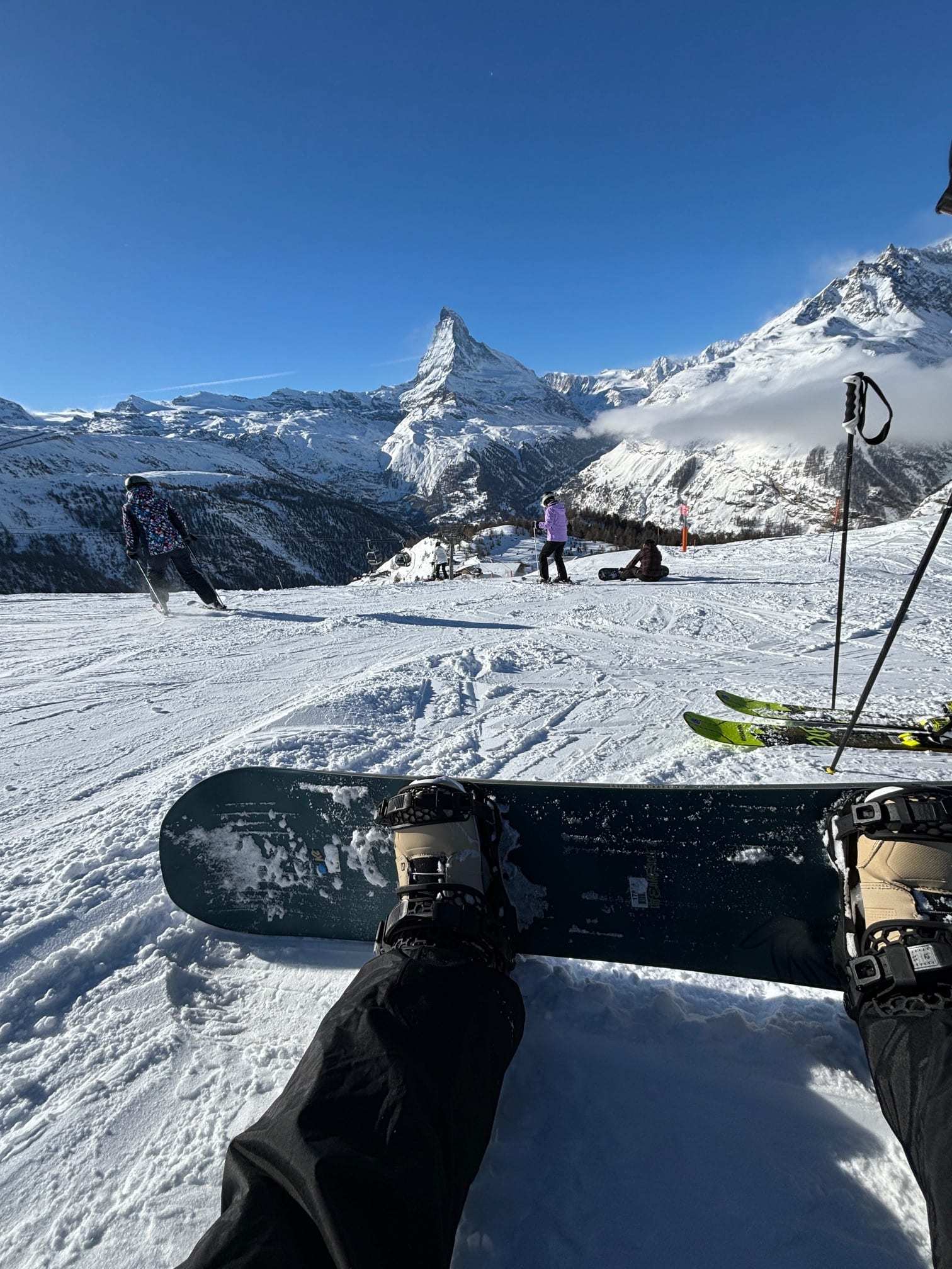 Snowboarding in zermatt switzerland